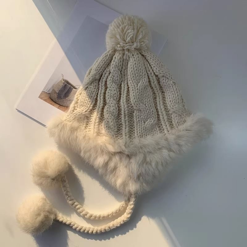 Pompabee - Pompom Fluffy Panel Beanie
