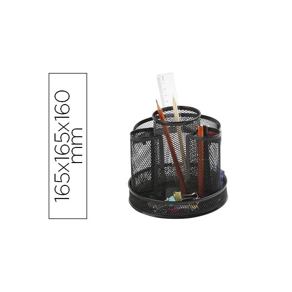 Q-Connect Organizador de Secretária Metálico Giratório Preto