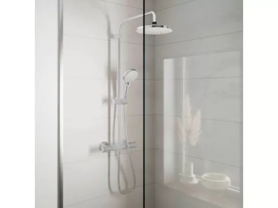 Colonne de douche thermostatique HANSGROHE Vernis Blend 200 Chromé + nettoyant Briochin