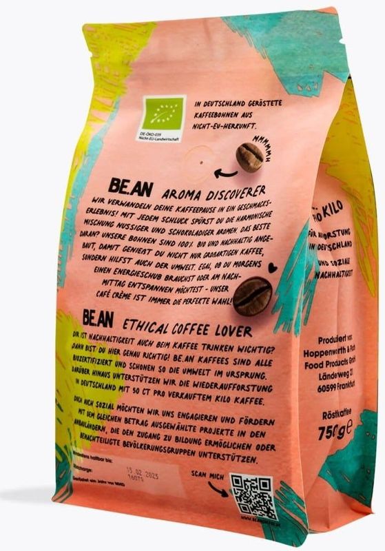 BE.AN - Café Crème Bio - Gemalen Koffie - 750g