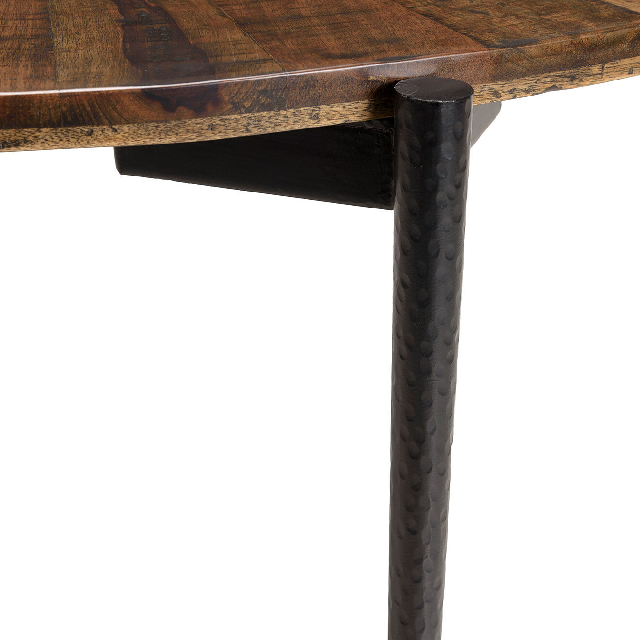 Macabane Table à manger ronde en bois recyclé Kiara bois - 120x120x78 cm