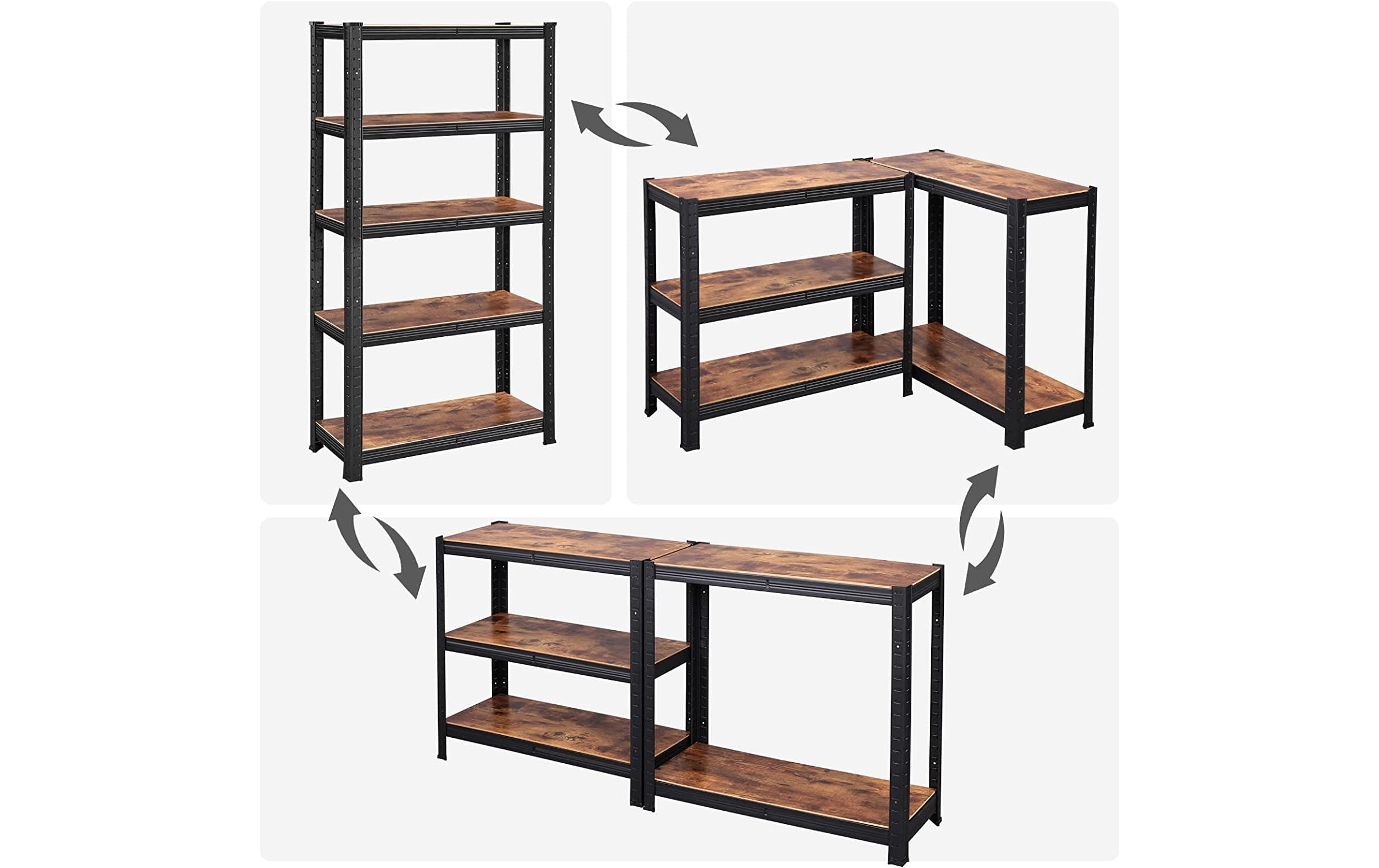 Regal Industrial 150 x 75 cm, MDFStandregal mit fünf höhenverstellbaren Ablagen