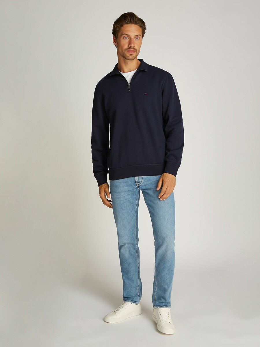 Suéter TOMMY HILFIGER com meio zíper, em fleece