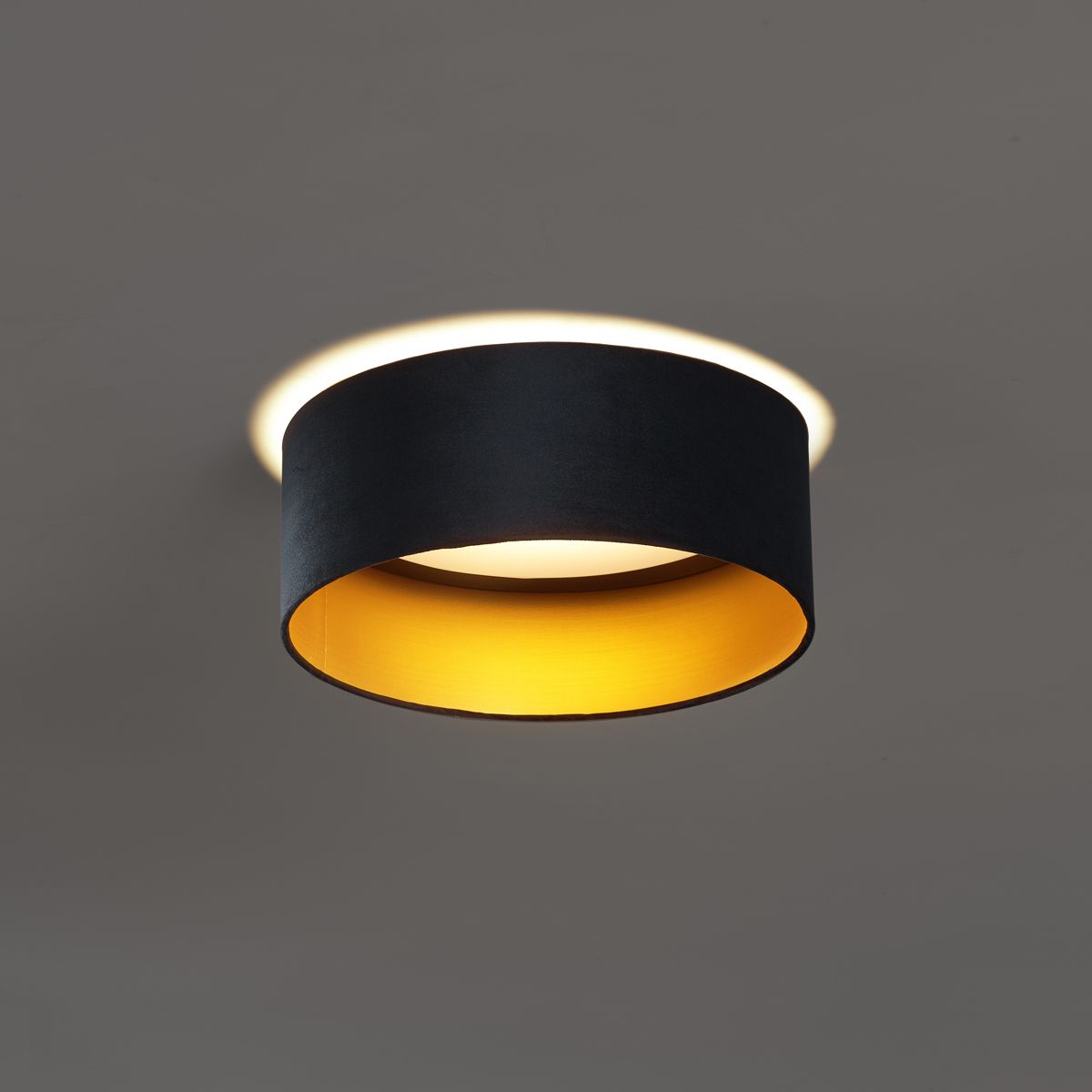 Moderne plafondlamp zwart velours 40cm incl. LED 3-staps dimbaar - Sue