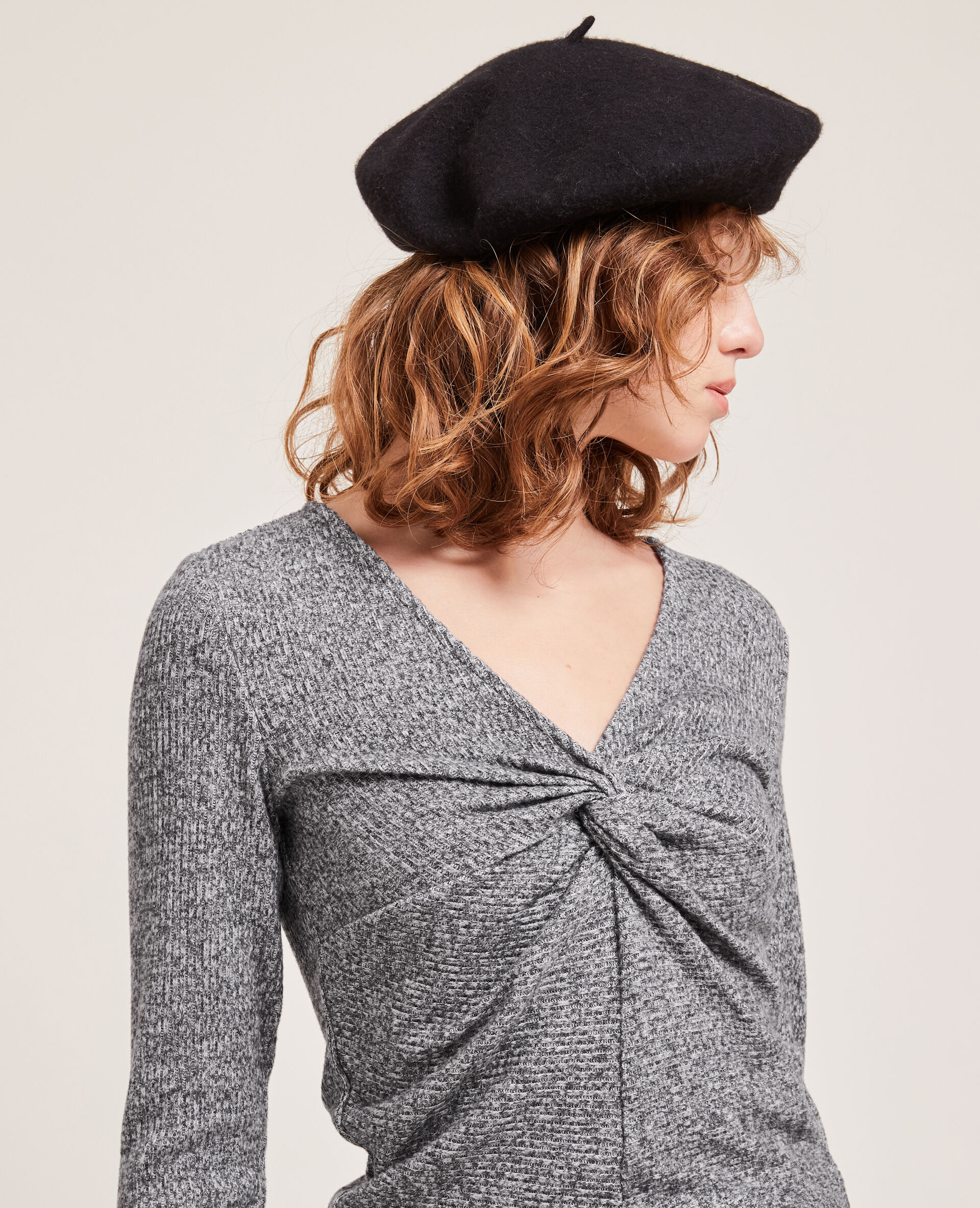 T-shirt manches longues toucher doux - Gris clair