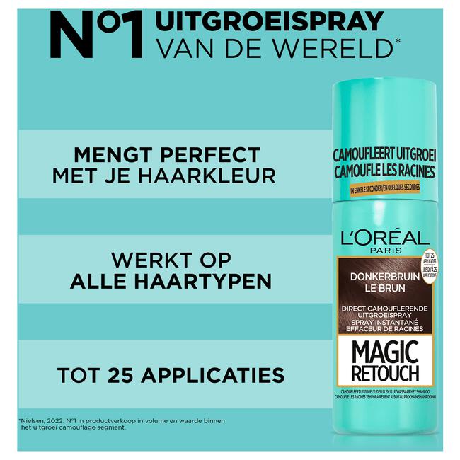 L'Oréal Paris Magic Retouch Camouflerende Uitgroeispray Donkerbruin 75 ML