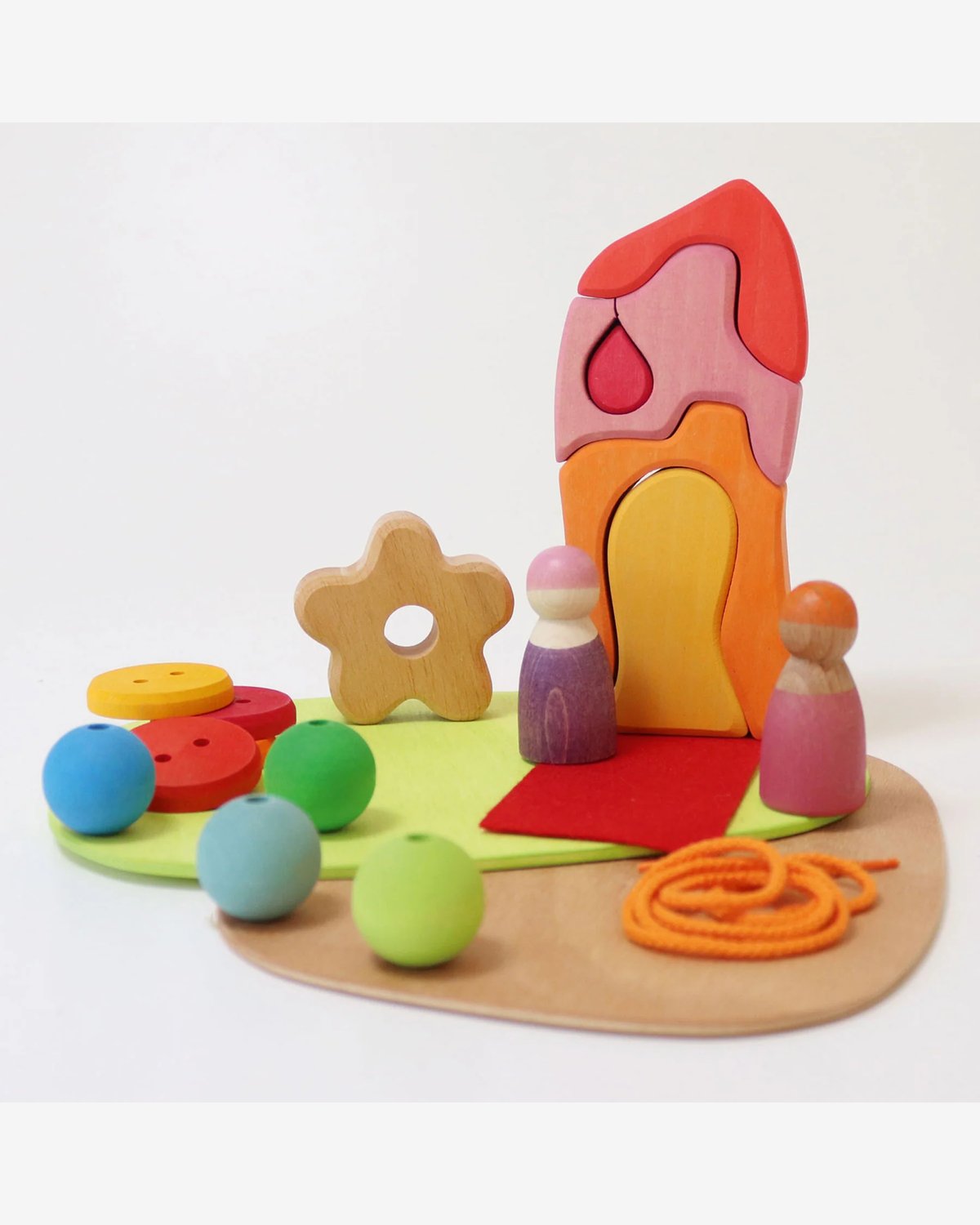 Småverden ved Engen – Byggesett i Tre 20stk | Small world play down by the meadow