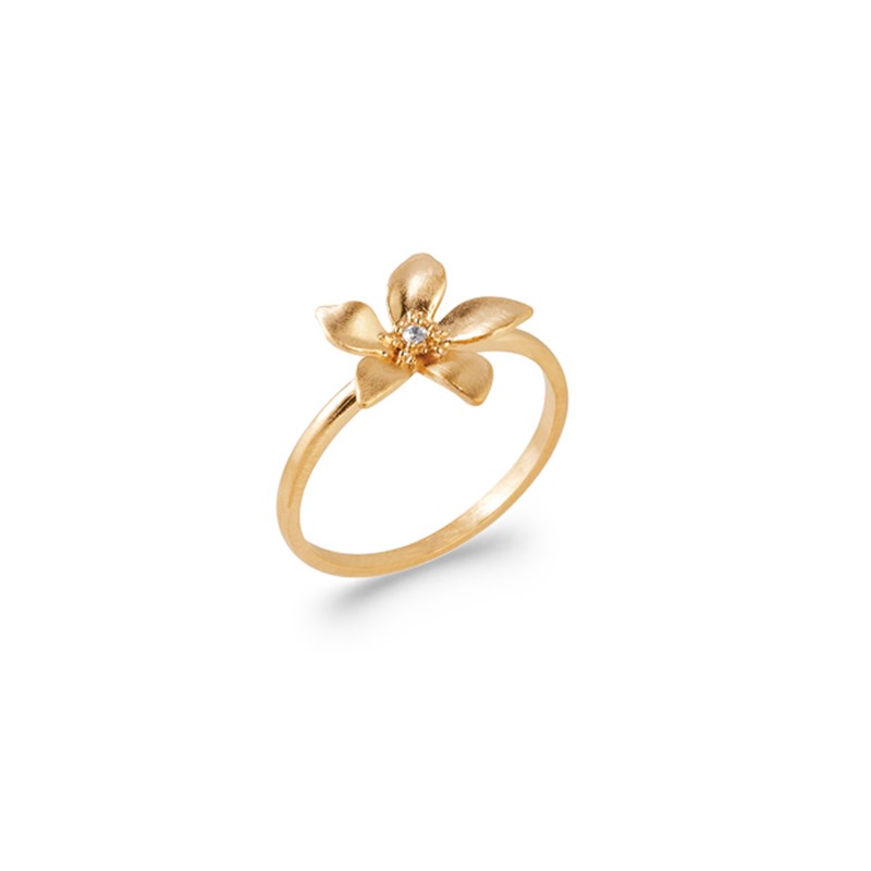 Bague fleur en plaqué or jaune GARANCE - Bijoux Privés Discovery