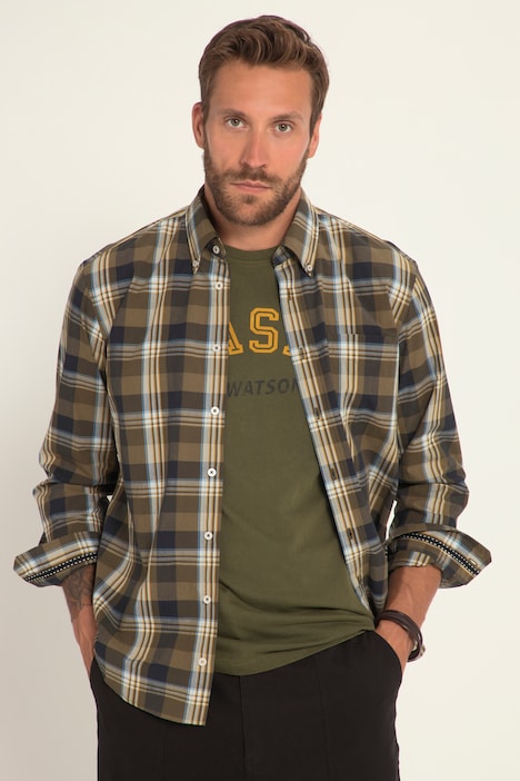 Karohemd, Langarm, Buttondown-Kragen, Modern Fit, bis 8 XL