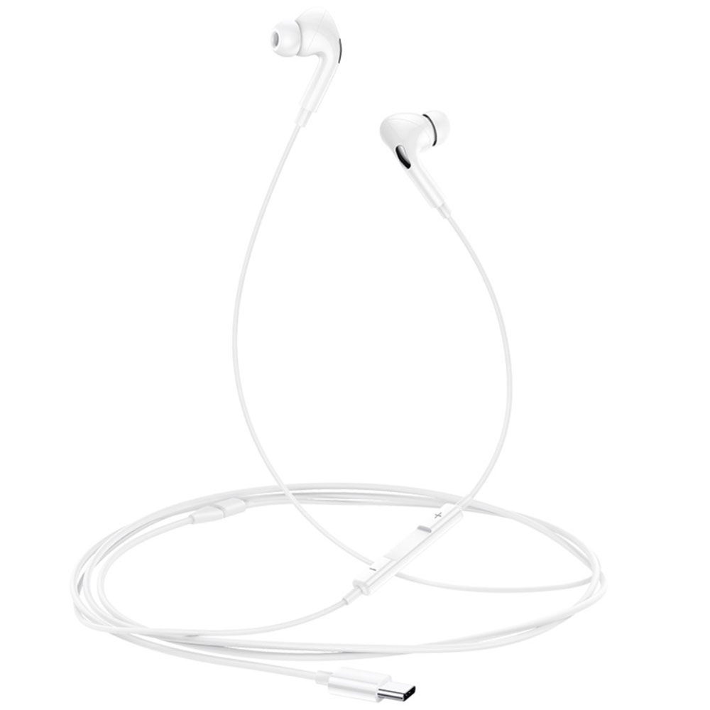 Stereo Kopfhörer Headset mit integrierter Fernbedienung   USB C Anschluss - Weiss