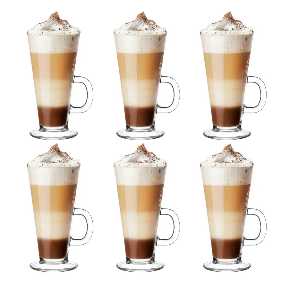 Glasmark Caffe Latte macchiato glazen Paris - glas - 6x - 250 ml