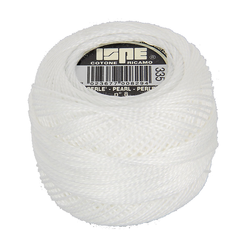 Fil à broder coton perlé ISPE blanc 10g
