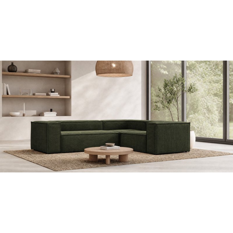 Canapé d’angle Blok 3 places vert 290 x 230 cm