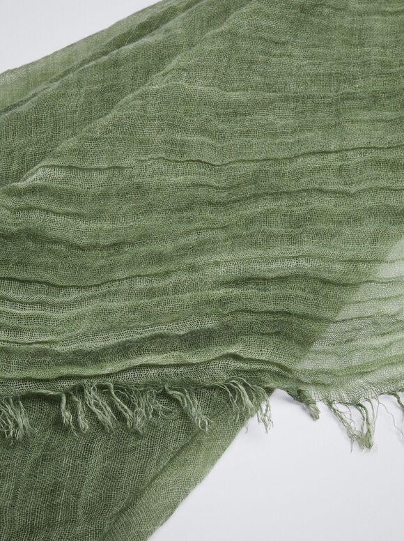 Pashmina lisa com franjas - Verde