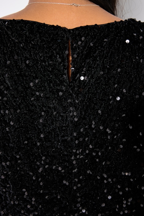 Paillettenkleid, Slim Shape, Midilänge, 3/4-Ärmel