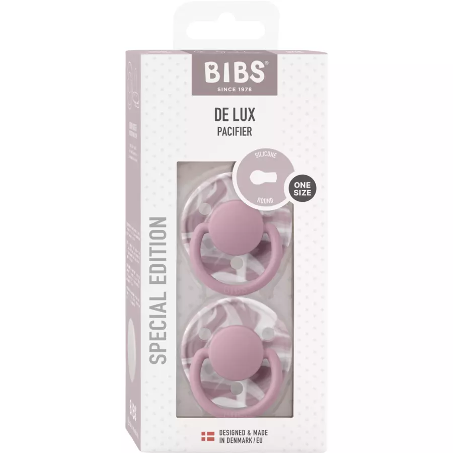 BIBS® Schnuller De Lux Heather & White 0-36 Monate, 2 Stk.