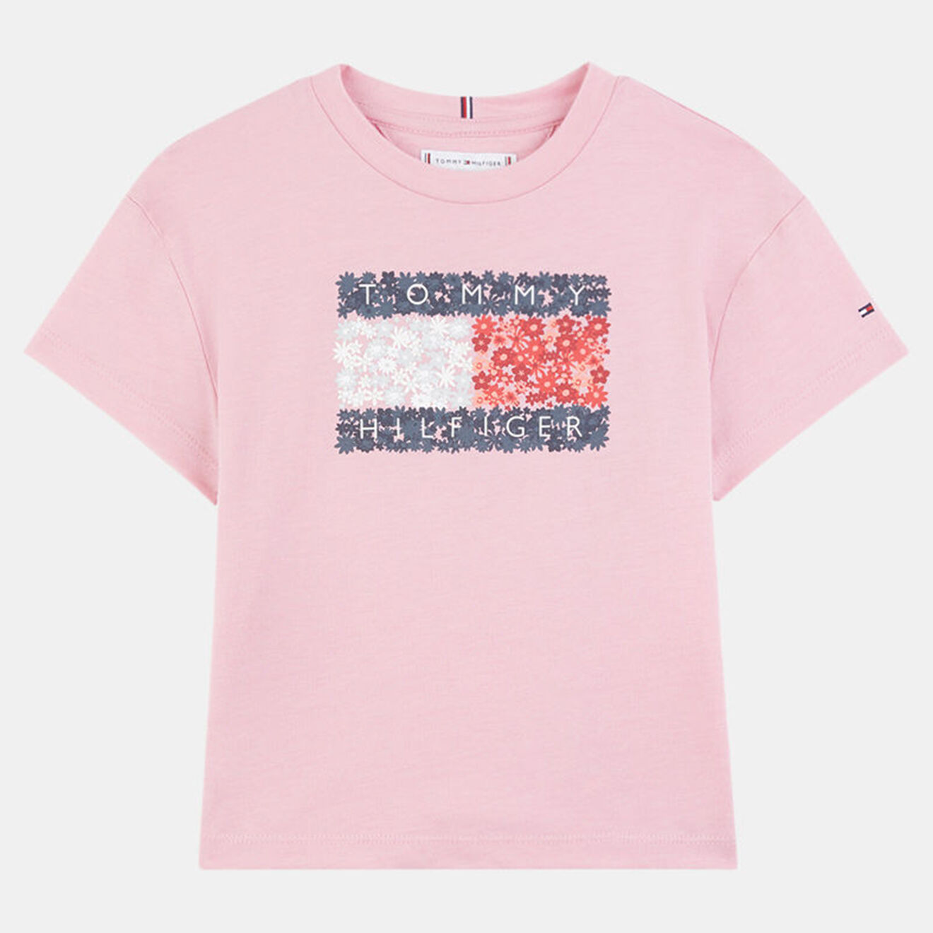 Tommy Hilfiger T-Shirt en Coton mélangé Flag rose