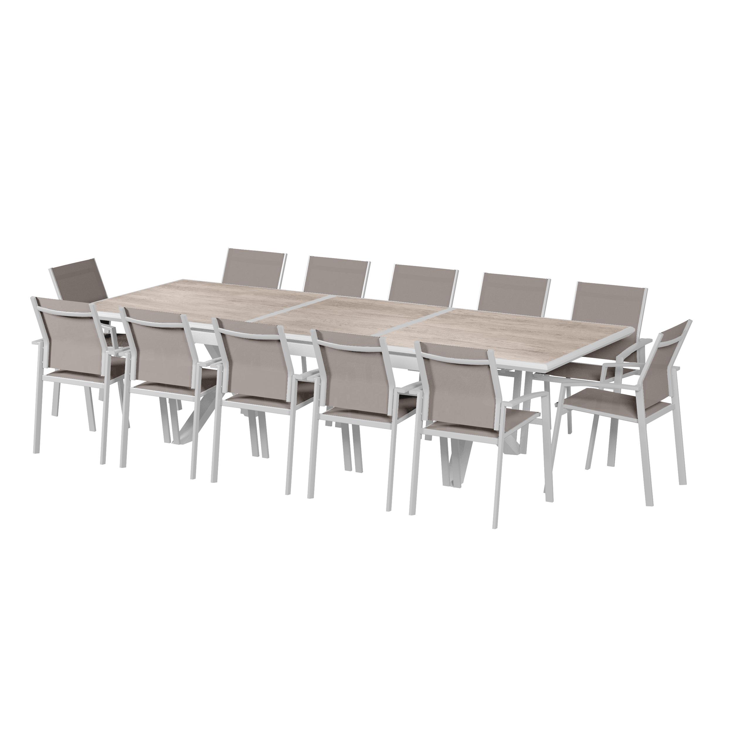 TABLE AXIOME EXTENSIBLE ALUMINIUM SEPIA 12 PLACES