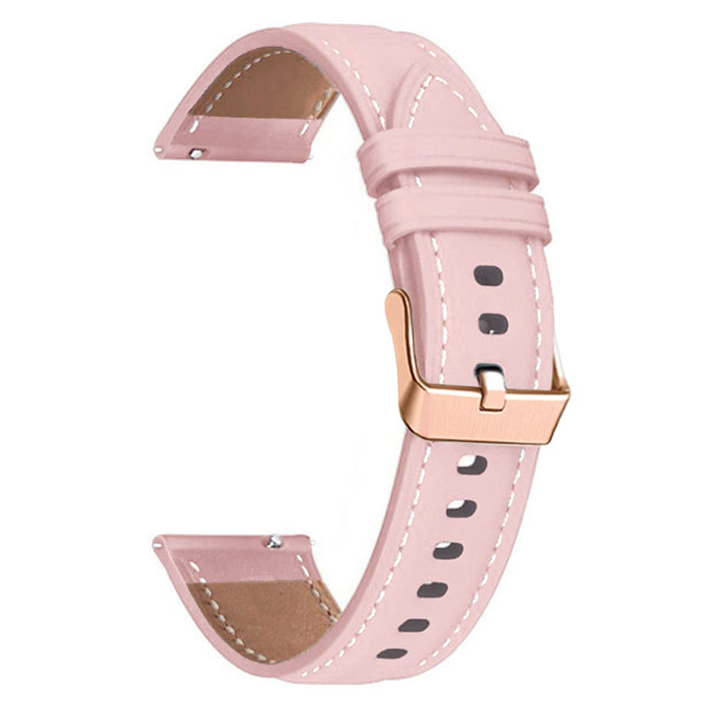 Garmin Venu 3S Echtleder Armband mit Dornschliesse (Gelenkumfang: 180-220mm) - Rosa / Braun
