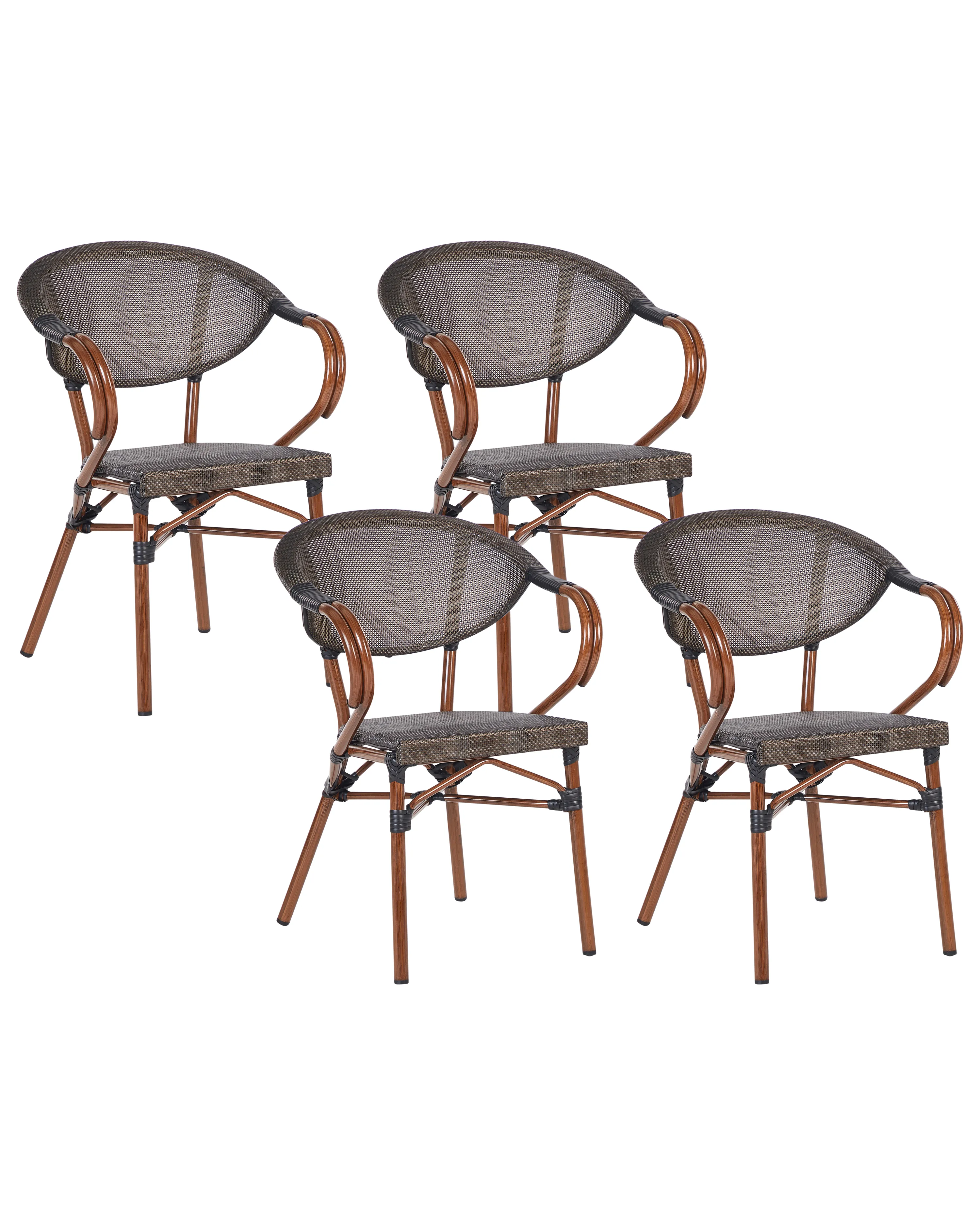 Set van 4 tuinstoelen CASPRI II Metaal Grijs