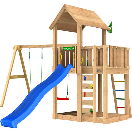 Jungle Gym Mansion 2.1 legetårn inkl. Swing Module, sand og rutsjebane