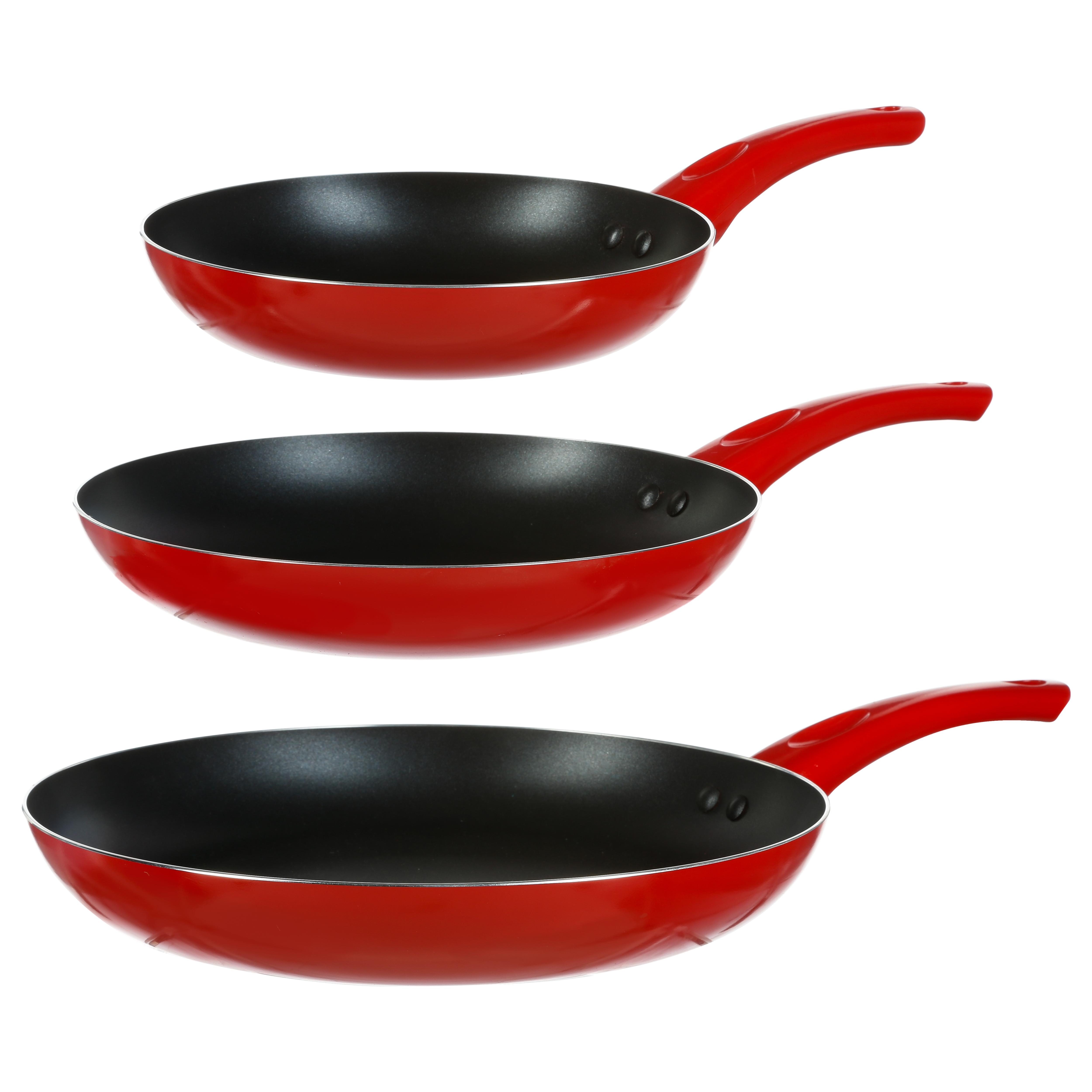 SET 3 POELES ALU¨MINIUM NON STICK COLORS