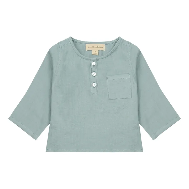 La Petite Collection Exclusivité La Petite Collection x Smallable - Kurta Gaze de Coton | Bleu Vert