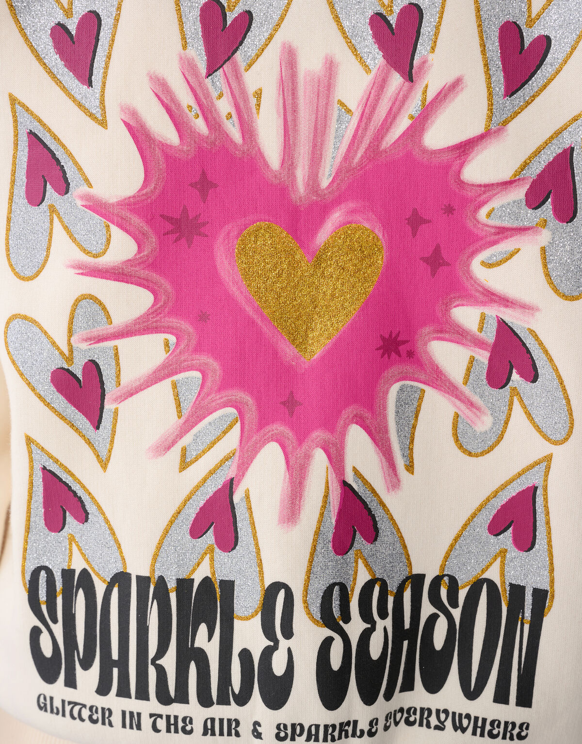 Sparkle Artwork Sweater Gebroken Wit