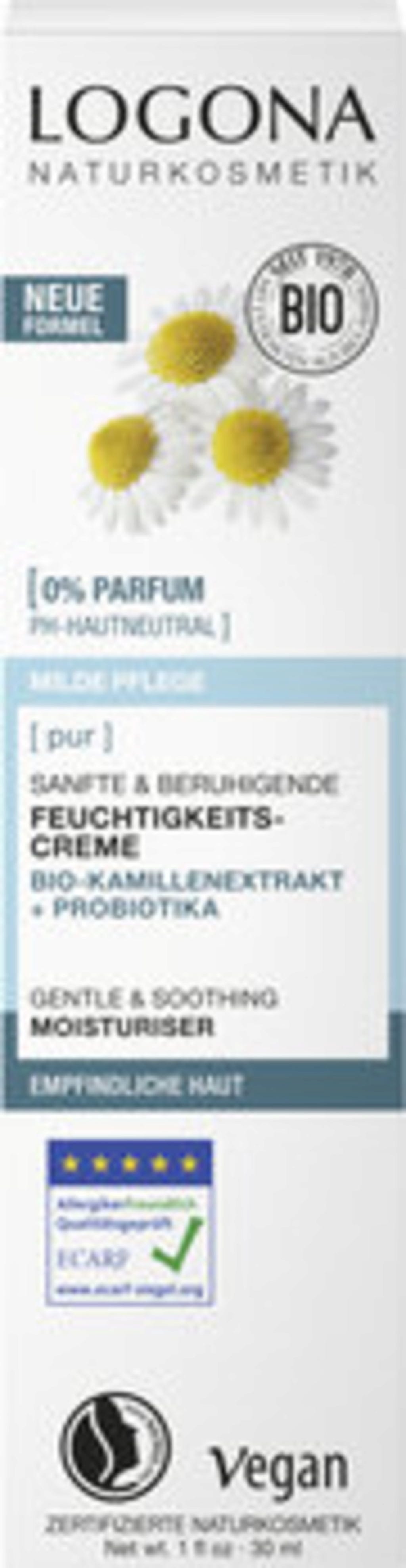 LOGONA  PUR Feuchtigkeitscreme, 30 ml