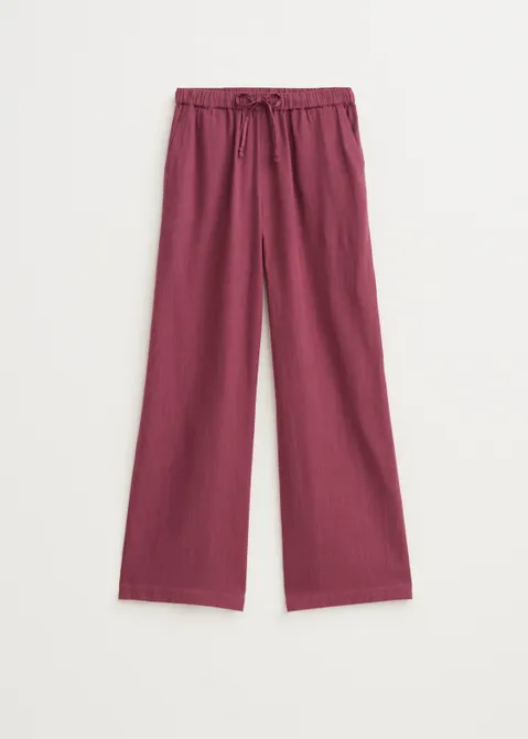 Linnen mix broek paars (MAUVE)