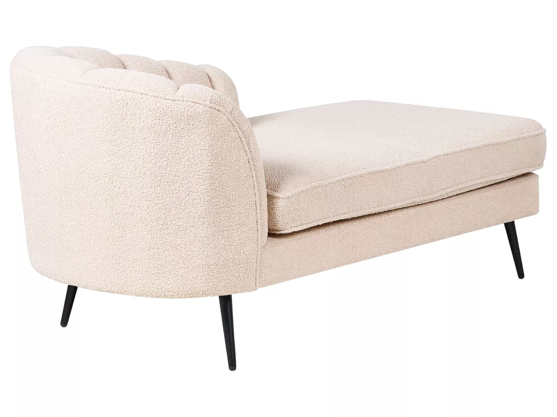 Divan côté droit en bouclé beige clair ALLIER