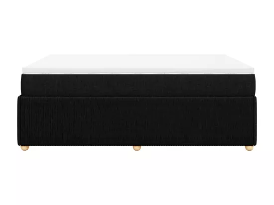 Sommier à lattes de lit avec matelas Noir 140x190 cm Tissu
