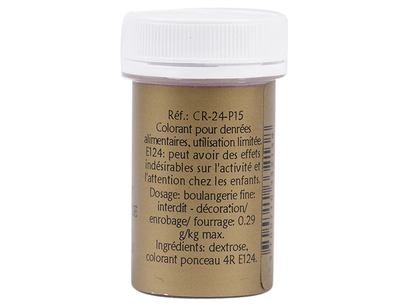 Colorant alimentaire en poudre rouge fraise E124 - hydrosoluble - 10g - Selectarôme