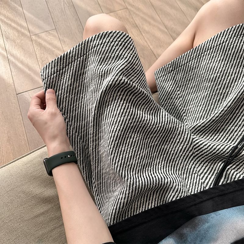 YERGO - Twill shorts met hoge taille
