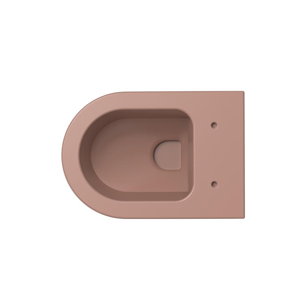 Xenz Gio randloos toilet 47cm met vortexspoeling roze mat