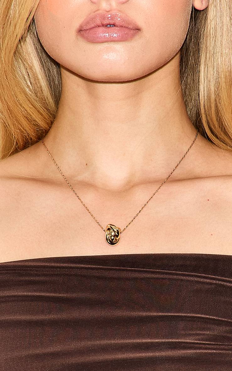 Doré Collier Pendentif Nœud