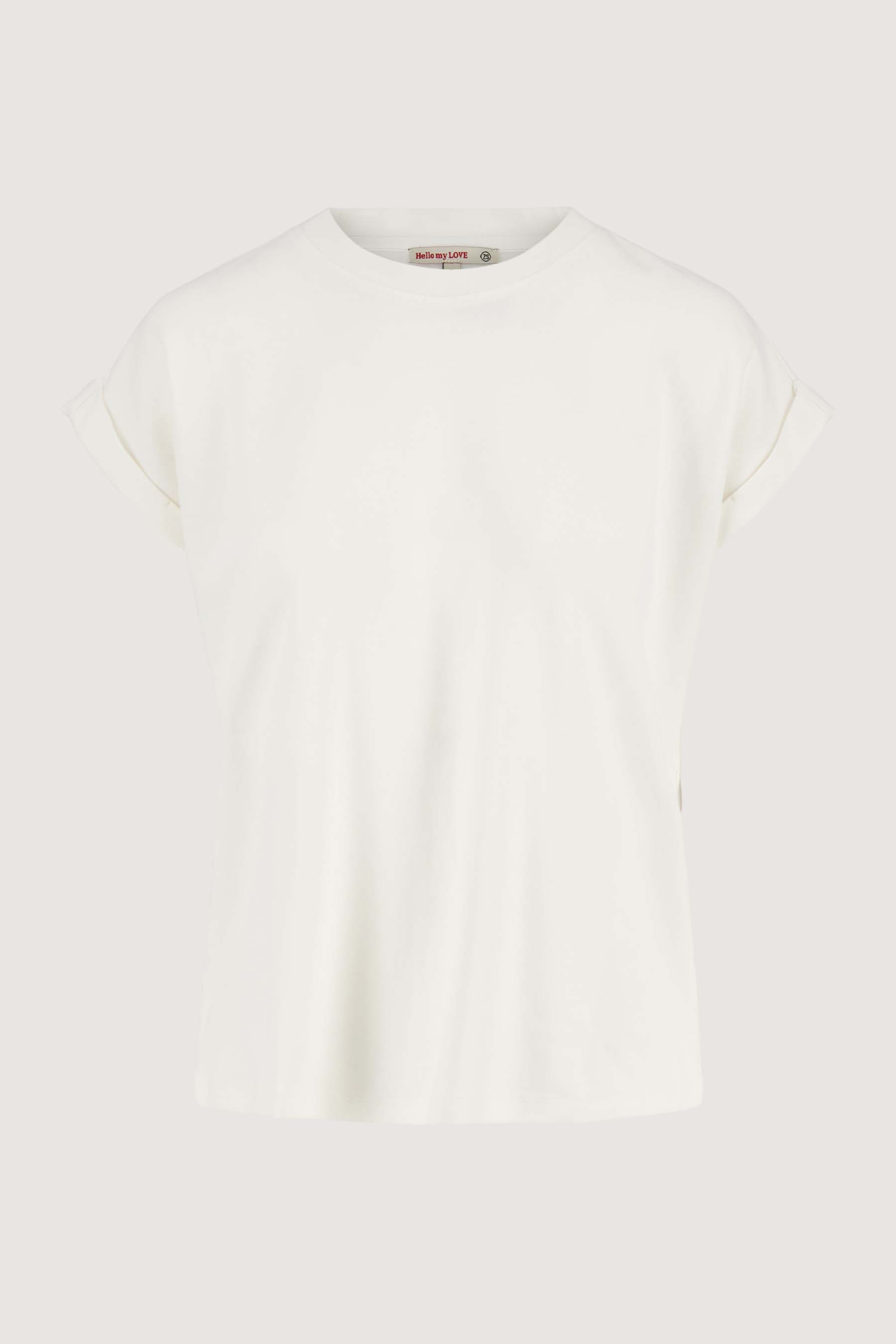 T-shirt met opgerolde mouw 'love note'