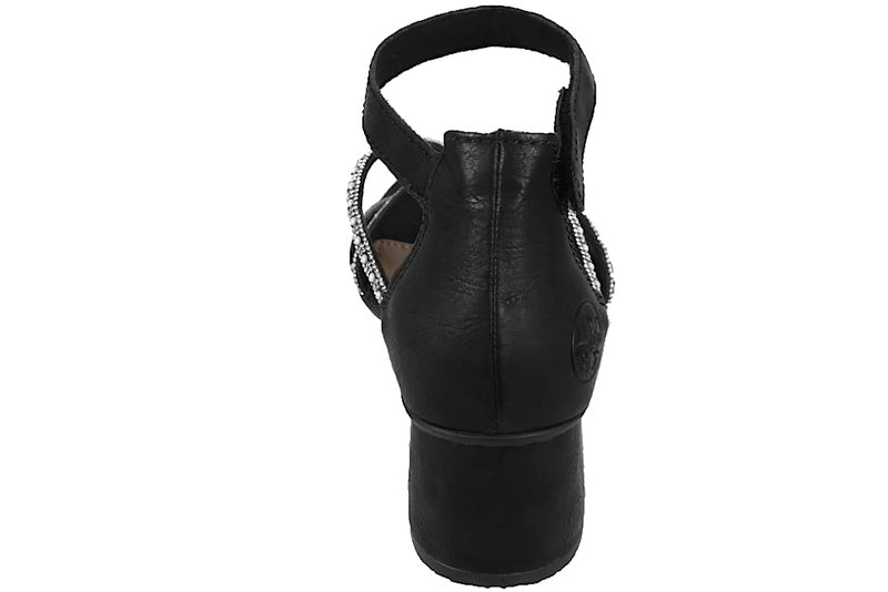 RIEKER SORT SANDAL MED FAST HÆLKAPPE