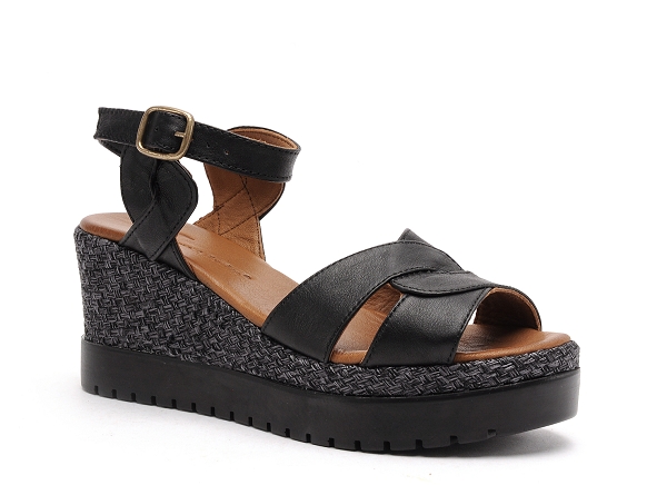 Lune et l autre nu pieds talons femme valance noir
