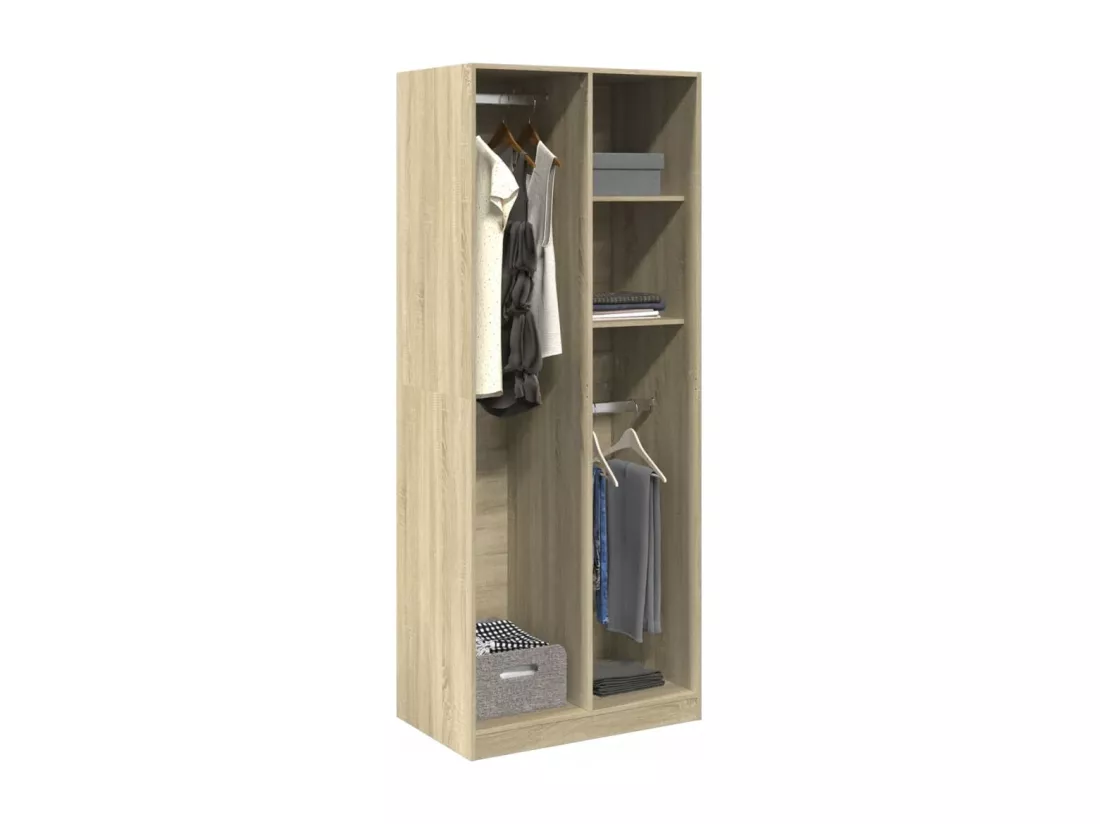 Garde-robe chêne sonoma 80x50x200 cm bois d'ingénierie