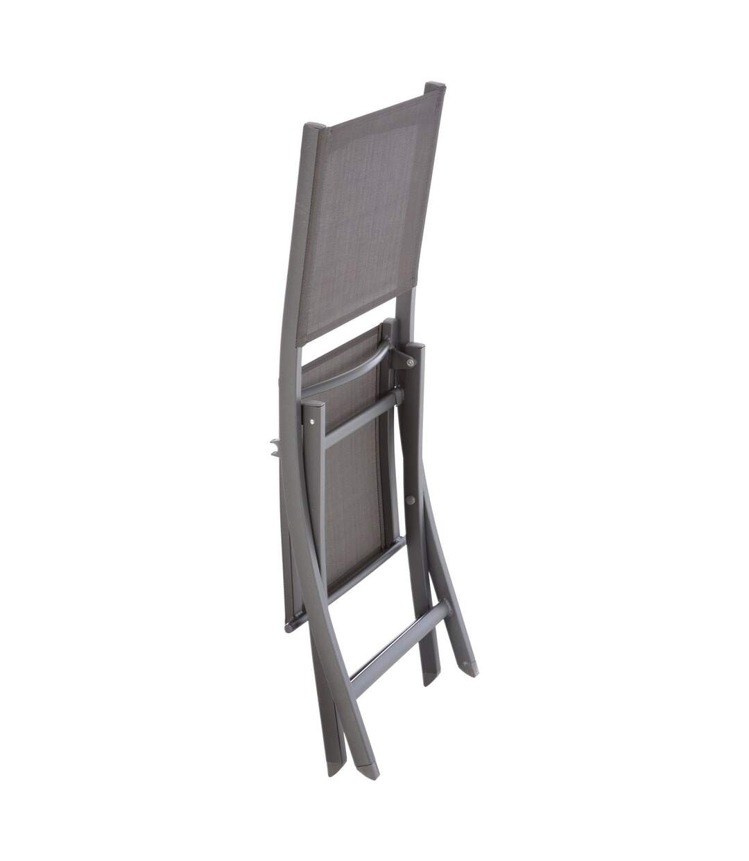 Chaise de jardin pliante Essentia  - Aluminium et texaline - Gris anthracite