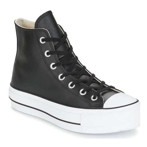 Converse - CHUCK TAYLOR ALL STAR LIFT CLEAN LEATHER HI - Noir