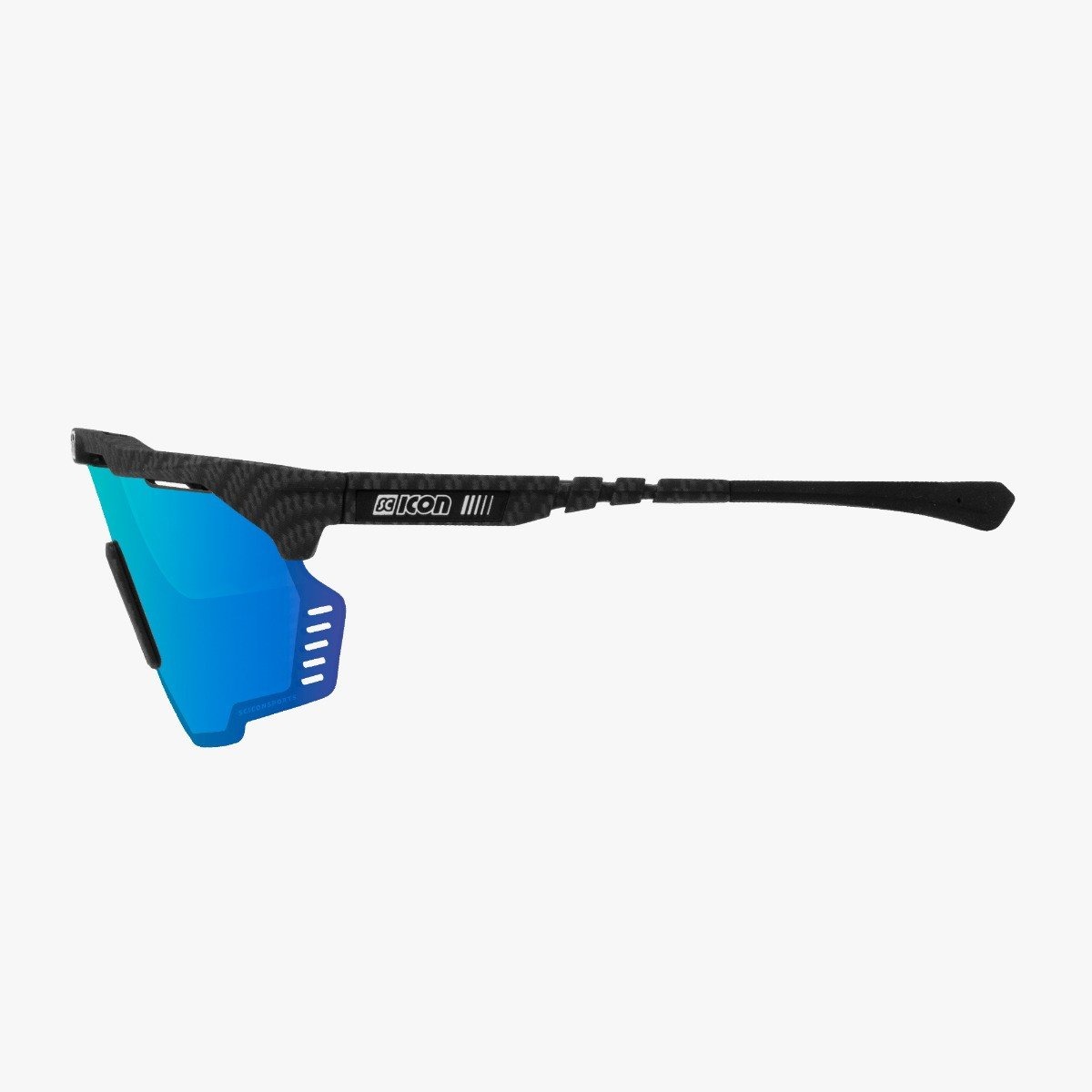 Scicon Aeroshade Kunken cykelbriller Matte Carbon Multimirror Blue