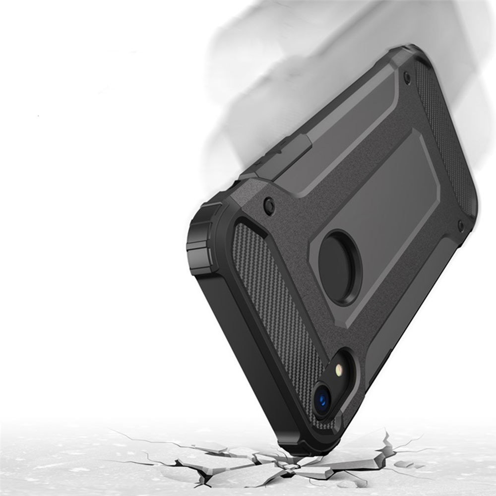 iPhone Xr Outdoor Hybrid Hardcase Hülle - Silber / Schwarz