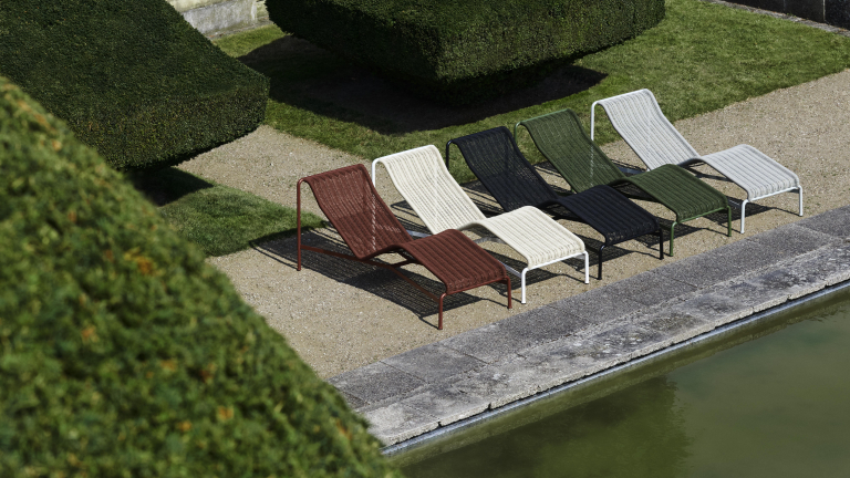 Hay Palissade Cord Chaise Longue ligbed Olive