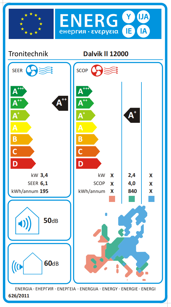 TroniTechnik® Split Klimaanlage Set DALVIK 2 mit WiFi/App Klimagerät - 9000 BTU,Fernbedienung,Timer,inkl. Kupferleitungen