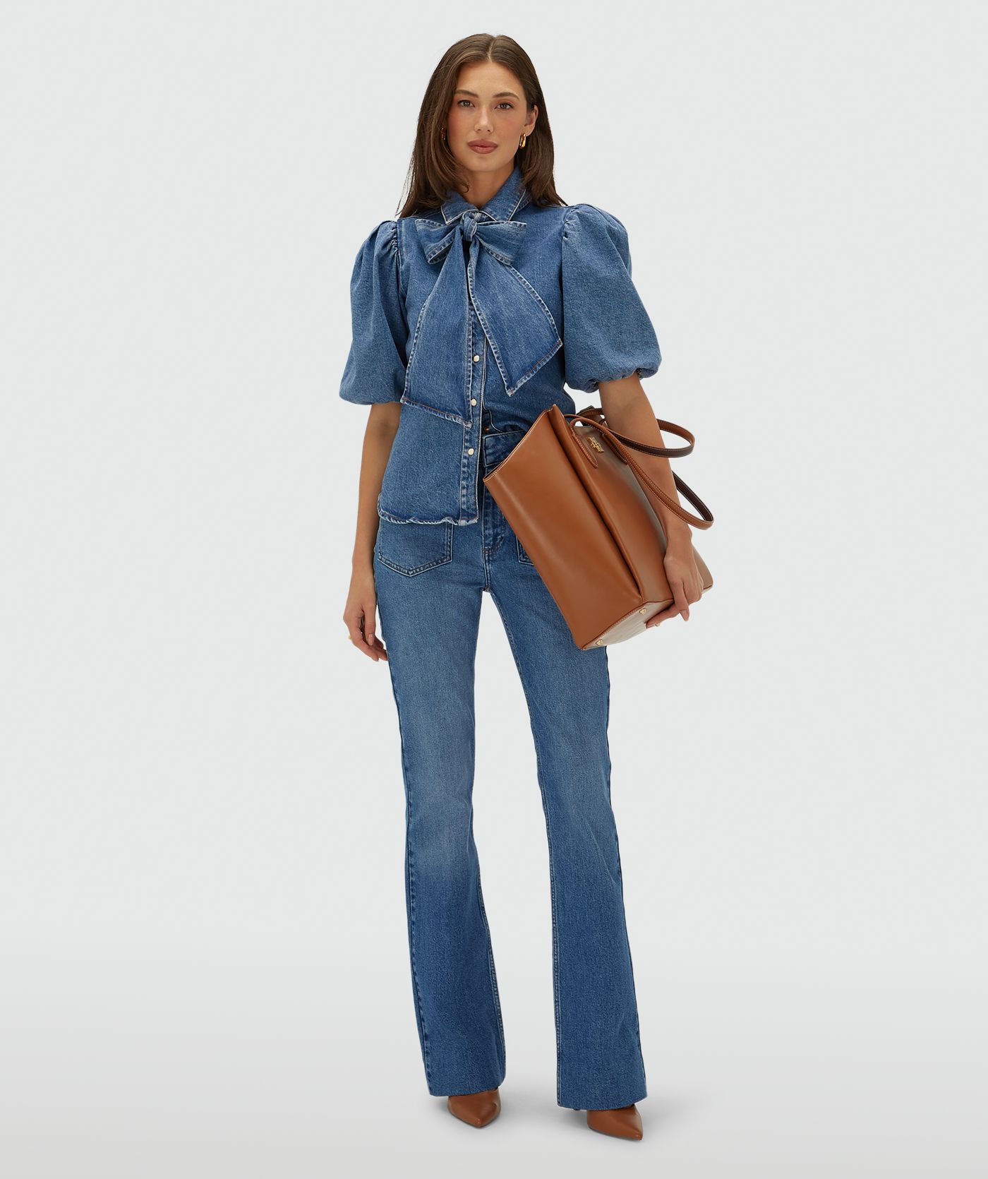 JV-SILA regular fit denim blouse - blue denim