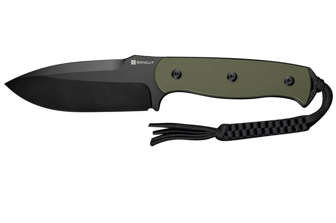 SENCUT Toxodon S24036-2 Black, Green G10, vaststaand mes