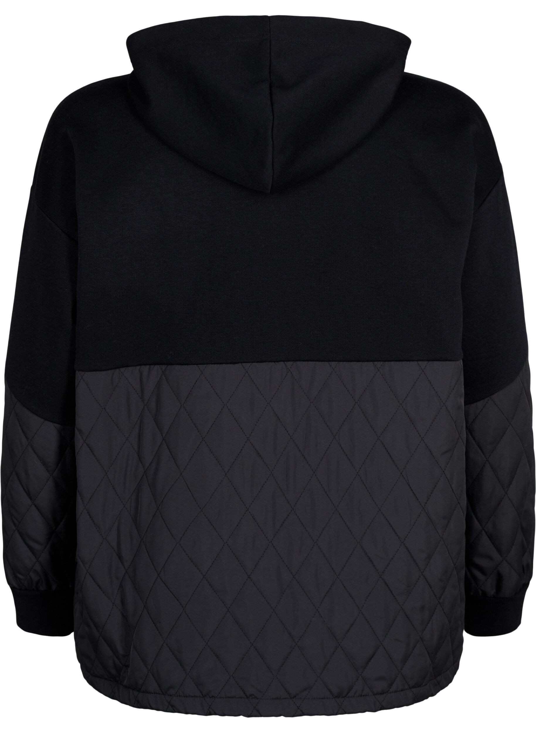 Sweatshirt med hætte og quilt