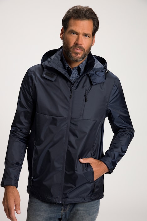 Regenjacke, wasserdicht, Kapuze, Zipper, leichtes Mesh Futter